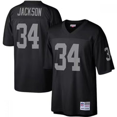 Men's Las Vegas Raiders #34 Bo Jackson Black Mitchell & Ness Stitched Football Jersey 
