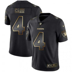Men's Oakland Raiders #4 Derek Carr 2019 Black Gold Edition Stitched NFL Jersey 