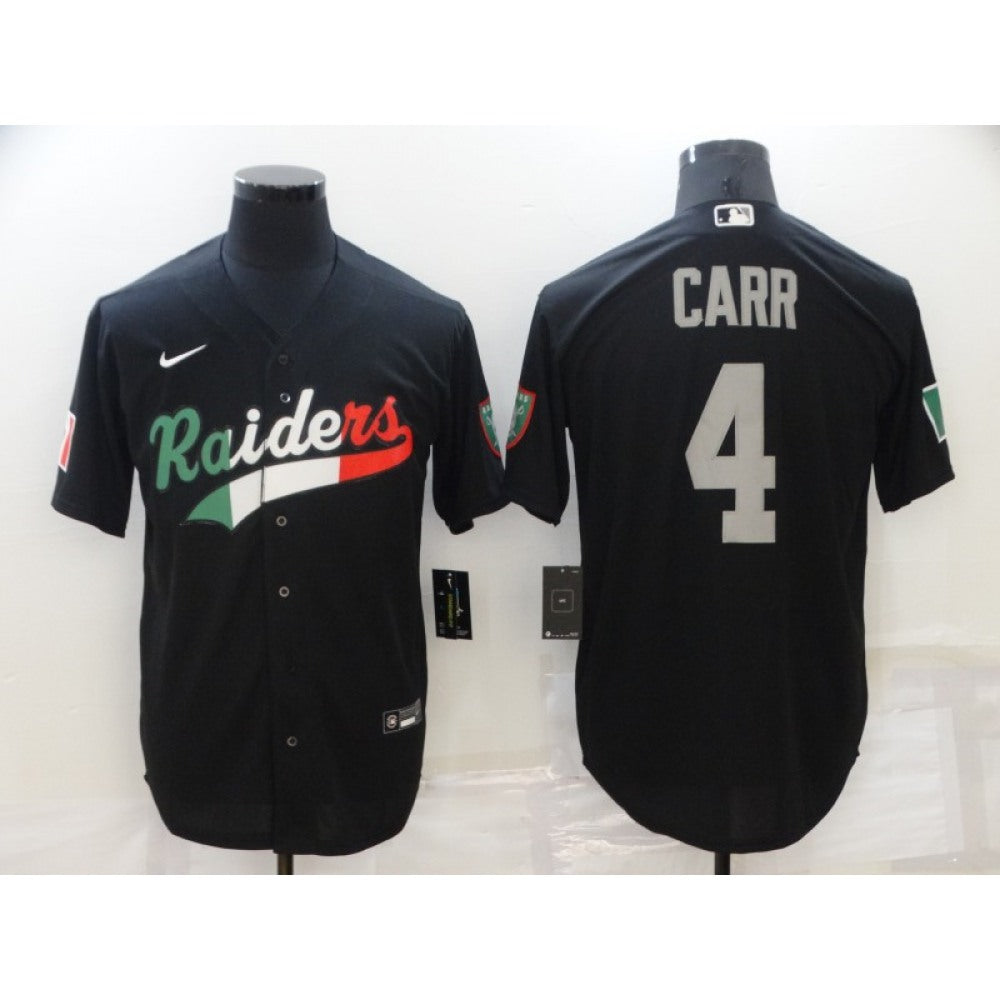 Men's Las Vegas Raiders #4 Derek Carr Black Mexico Stitched Jersey 