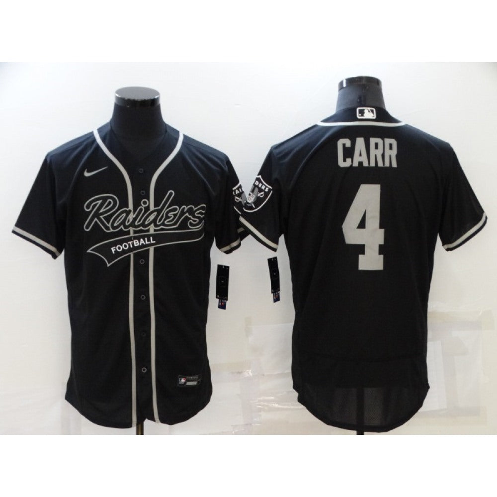 Men's Las Vegas Raiders #4 Derek Carr Black Flex Base Stitched Jersey 