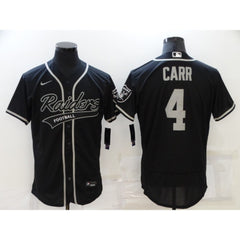 Men's Las Vegas Raiders #4 Derek Carr Black Flex Base Stitched Jersey 