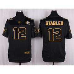 Raiders #12 Kenny Stabler Black Men's Stitched NFL Elite Pro Line Gold Collection Jersey 