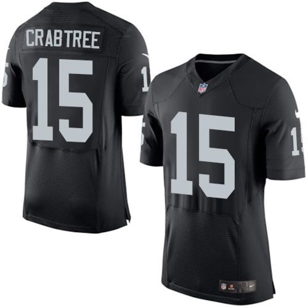 Raiders #15 Michael Crabtree Black Team Color Men's Stitched NFL New Elite Jersey 