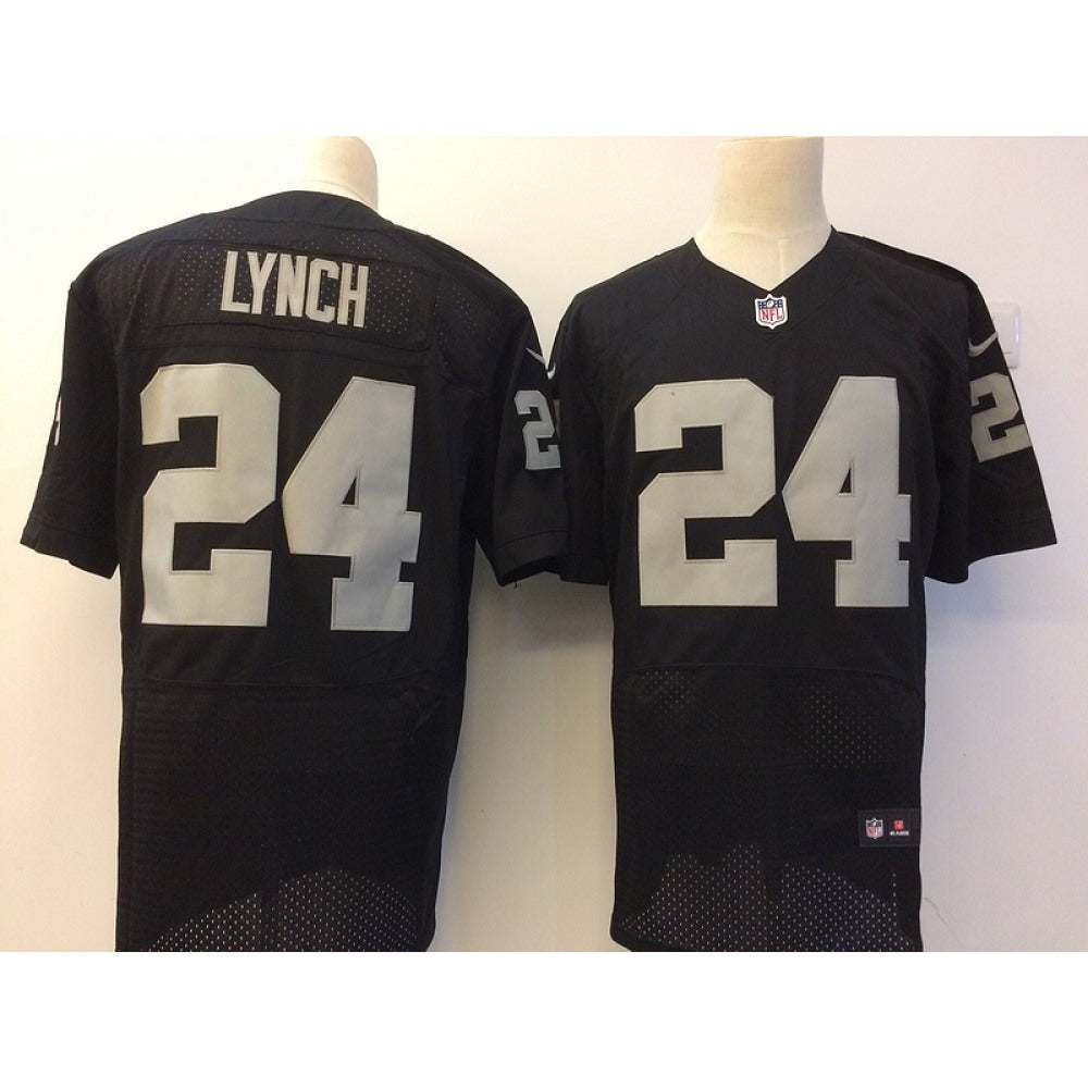Men's Oakland Raiders #24 Marshawn Lynch Black 2017 Stitched NFL Elite Jersey 