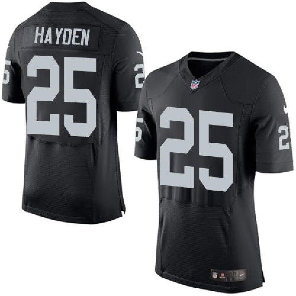 Raiders #25 D.J. Hayden Black Team Color Men's Stitched NFL New Elite Jersey 