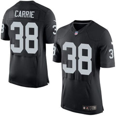 Raiders #38 T.J. Carrie Black Team Color Men's Stitched NFL New Elite Jersey 