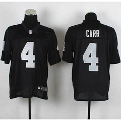 Raiders #4 Derek Carr Black Team Color Men's Stitched NFL Elite Jersey 