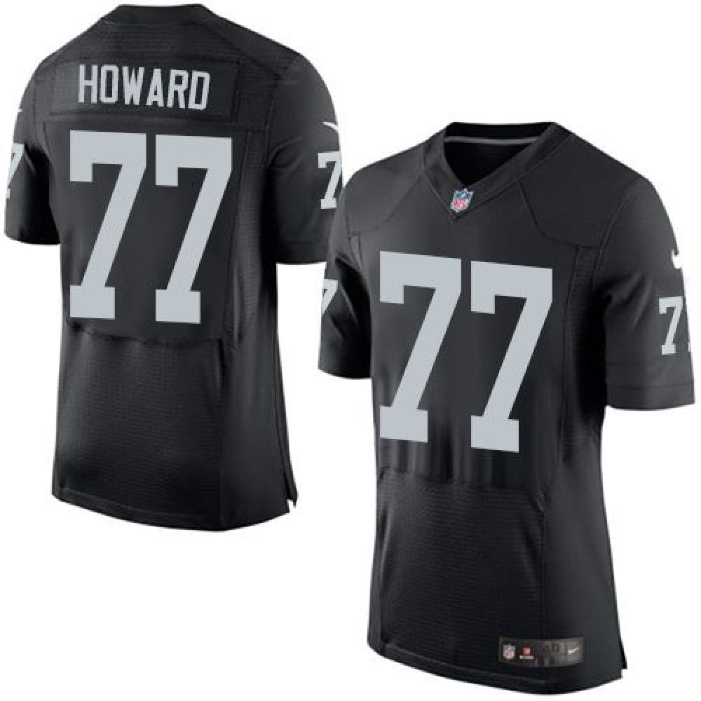 Raiders #77 Austin Howard Black Team Color Men's Stitched NFL New Elite Jersey 