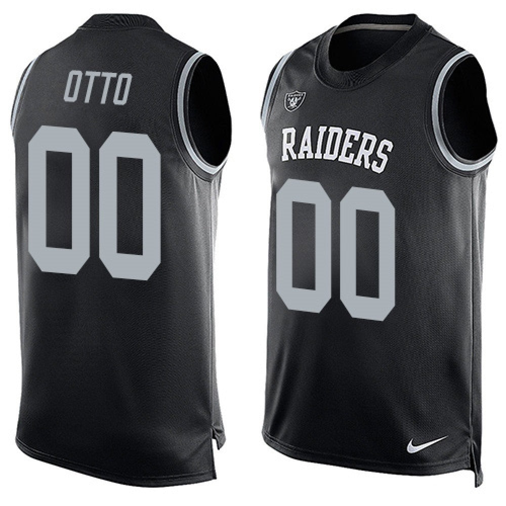 Raiders #00 Jim Otto Black Team Color Men's Stitched NFL Limited Tank Top Jersey 