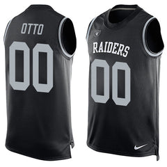 Raiders #00 Jim Otto Black Team Color Men's Stitched NFL Limited Tank Top Jersey 