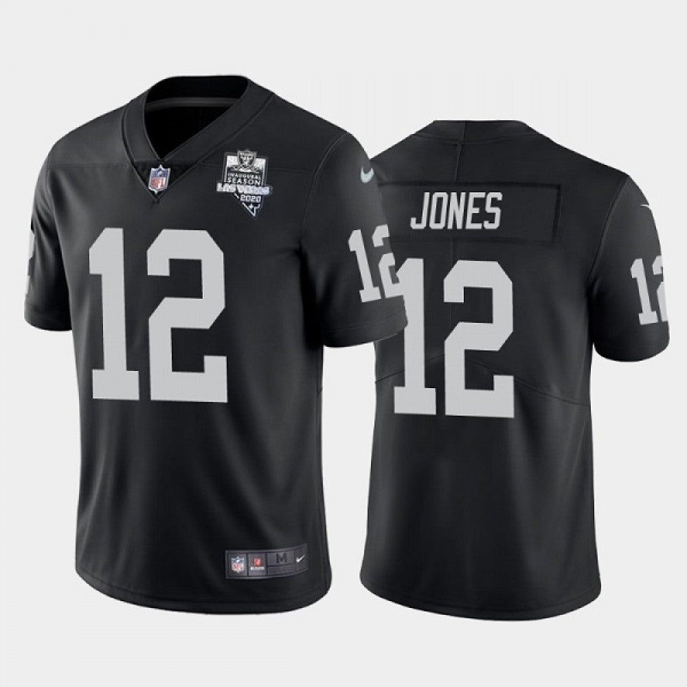 Men's Las Vegas Raiders #12 Zay Jones Black 2020 Inaugural Season Vapor Limited Stitched Jersey 