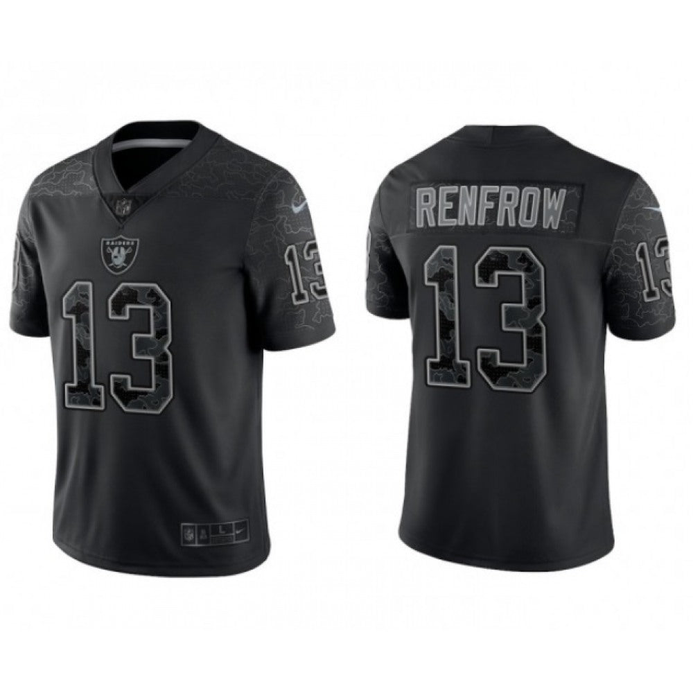 Men's Las Vegas Raiders #13 Hunter Renfrow Black Reflective Limited Stitched Football Jersey 