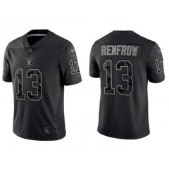 Men's Las Vegas Raiders #13 Hunter Renfrow Black Reflective Limited Stitched Football Jersey 