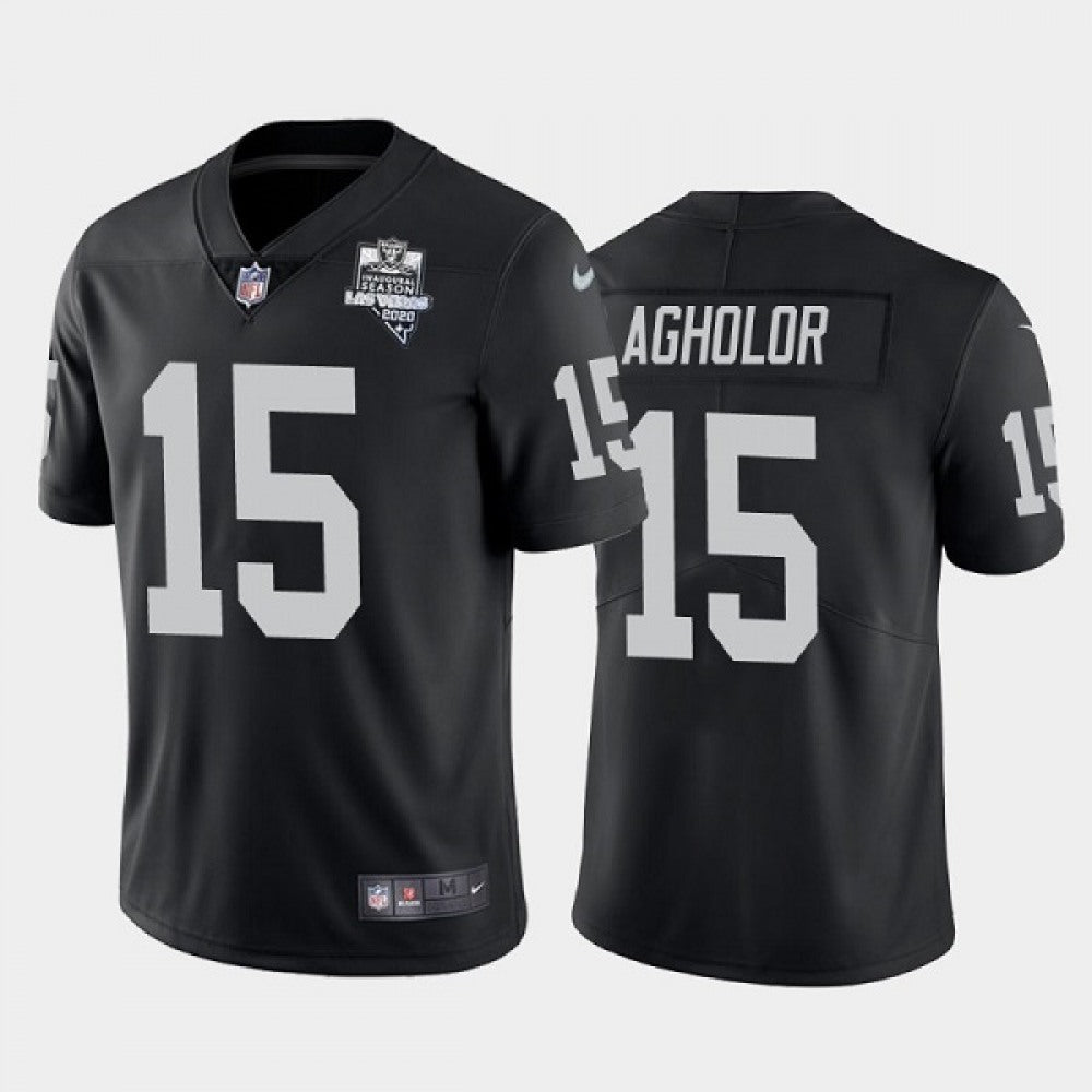 Men's Las Vegas Raiders #15 Nelson Agholor Black 2020 Inaugural Season Vapor Limited Stitched Jersey 