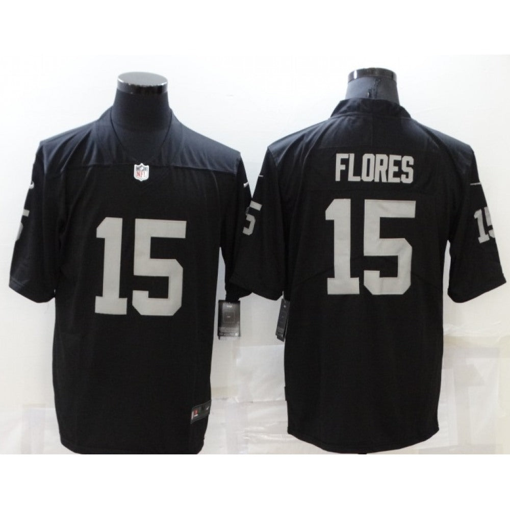 Men's Las Vegas Raiders #15 Tom Flores Black Vapor Untouchable Limited Stitched Football Jersey 