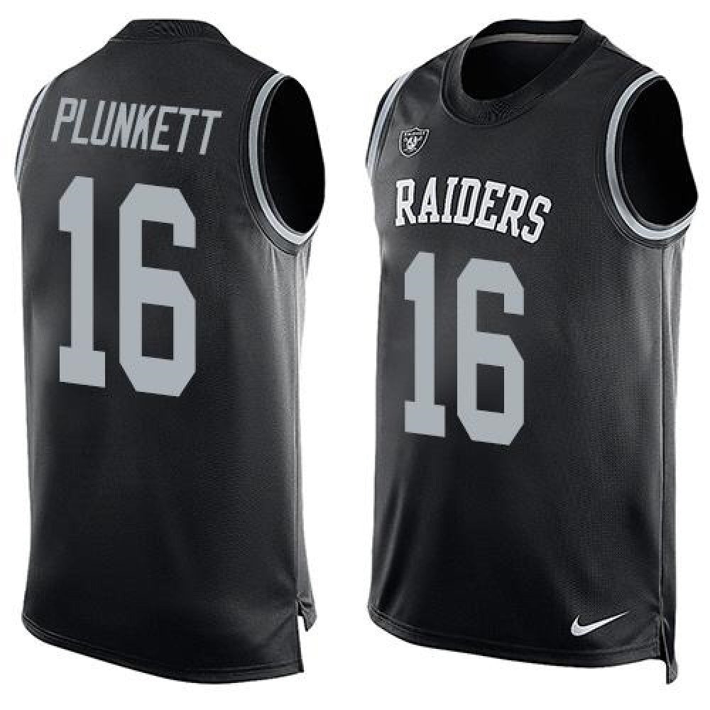 Raiders #16 Jim Plunkett Black Team Color Men's Stitched NFL Limited Tank Top Jersey 