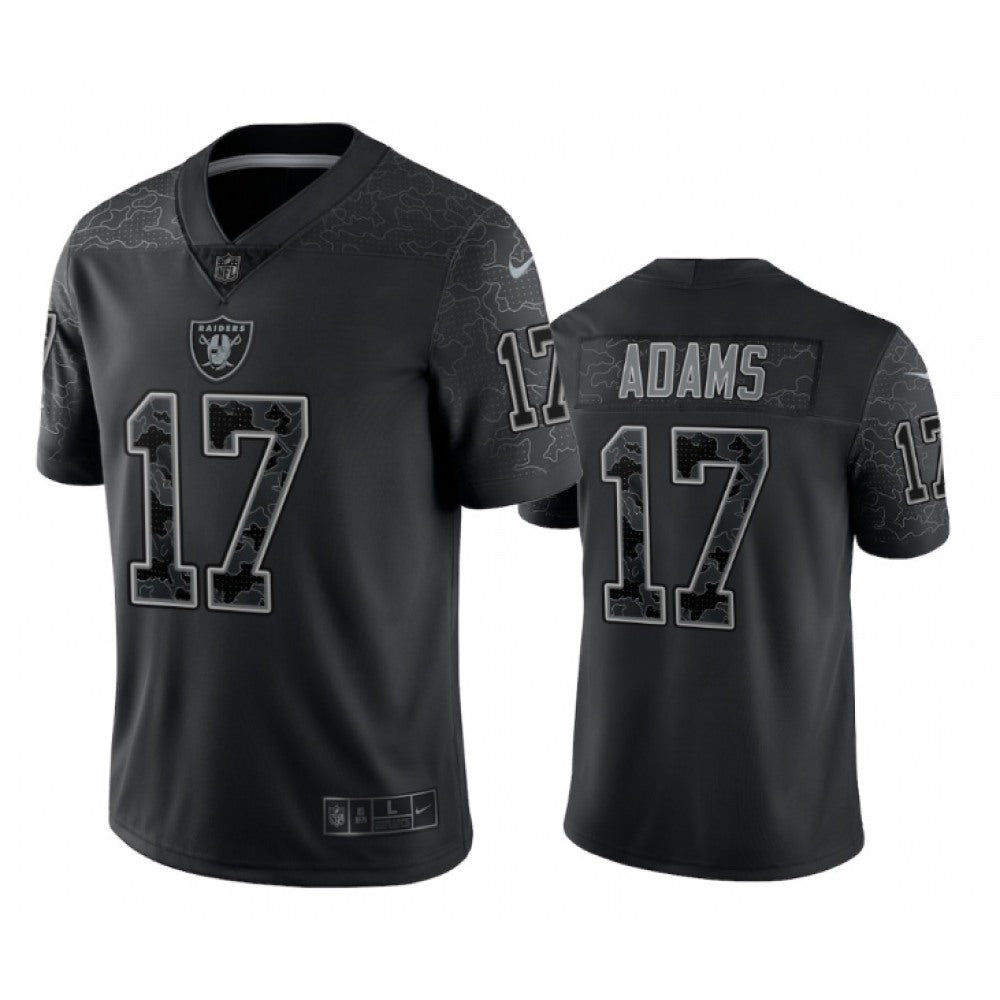 Men's Las Vegas Raiders #17 Davante Adams Black Reflective Limited Stitched Football Jersey 