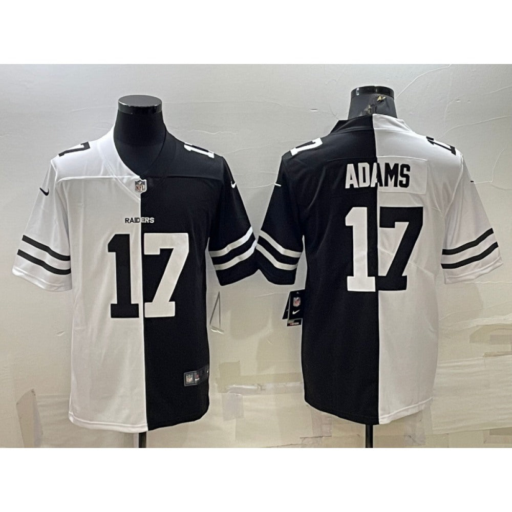 Men's Las Vegas Raiders #17 Davante Adams Black/White Split Vapor Untouchable Limited Stitched Jersey 
