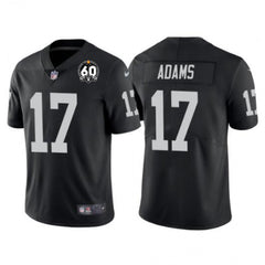 Men's Las Vegas Raiders #17 Davante Adams Black With 60th Anniversary Patch Vapor Limited Stitched Jersey 