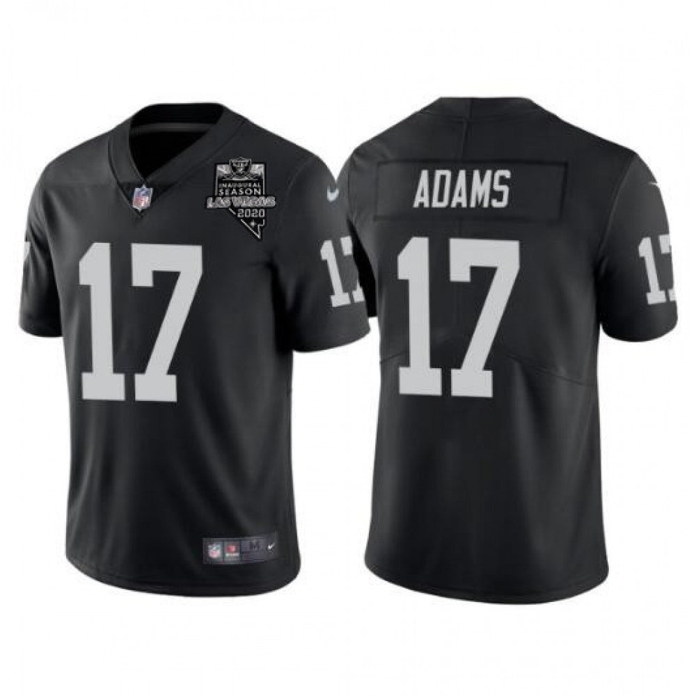 Men's Las Vegas Raiders #17 Davante Adams Black With 2020 Inaugural Season Patch Vapor Limited Stitched Jersey 
