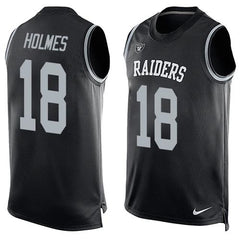 Raiders #18 Andre Holmes Black Team Color Men's Stitched NFL Limited Tank Top Jersey 