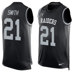 Raiders #21 Sean Smith Black Team Color Men's Stitched NFL Limited Tank Top Jersey 