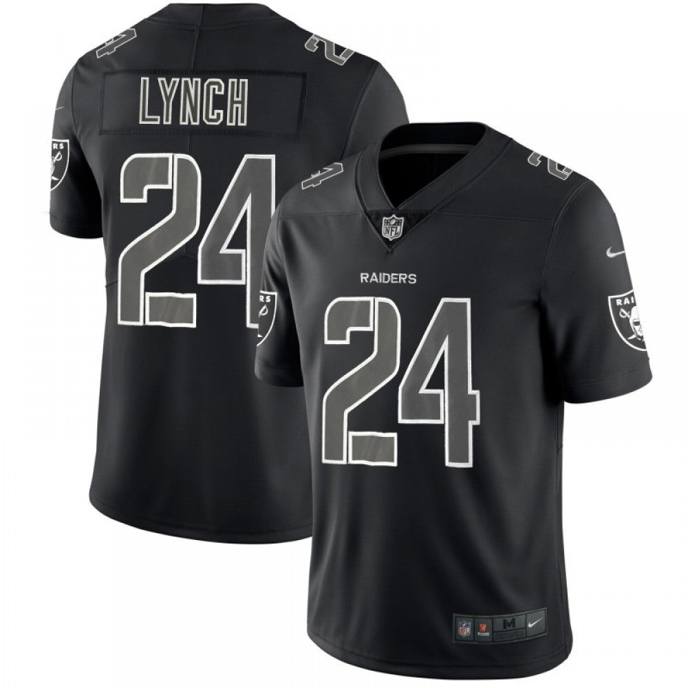 Men's Oakland Raiders #24 Marshawn Lynch 2018 Black Impact Limited Stitched NFL Jersey 