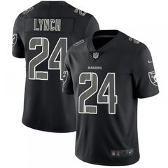 Men's Oakland Raiders #24 Marshawn Lynch 2018 Black Impact Limited Stitched NFL Jersey 