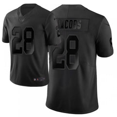 Men's Oakland Raiders #28 Josh Jacobs Black Vapor City Edition Limited Stitched NFL Jersey 