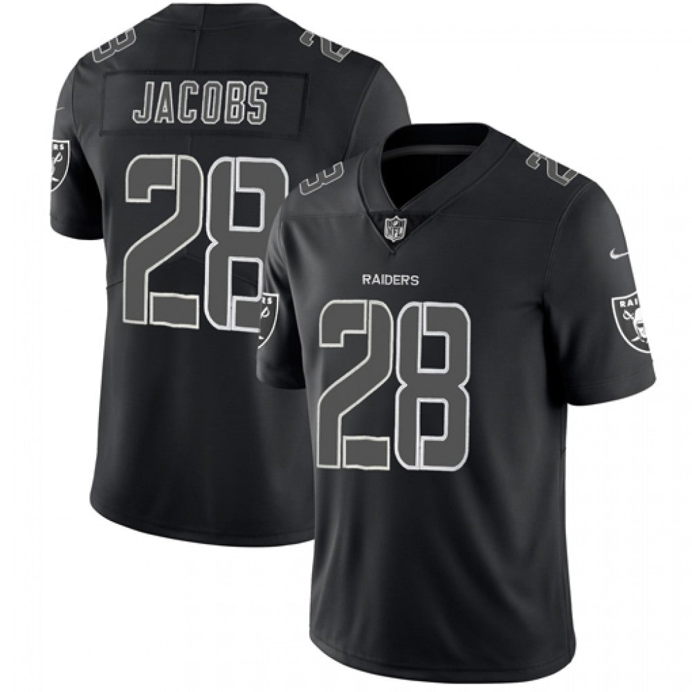 Men's Oakland Raiders #28 Josh Jacobs Black Impact Limited Stitched NFL Jersey 