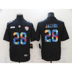 Men's Las Vegas Raiders #28 Josh Jacobs 2020 Black Crucial Catch Limited Stitched Jersey 