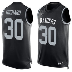 Raiders #30 Jalen Richard Black Team Color Men's Stitched NFL Limited Tank Top Jersey 