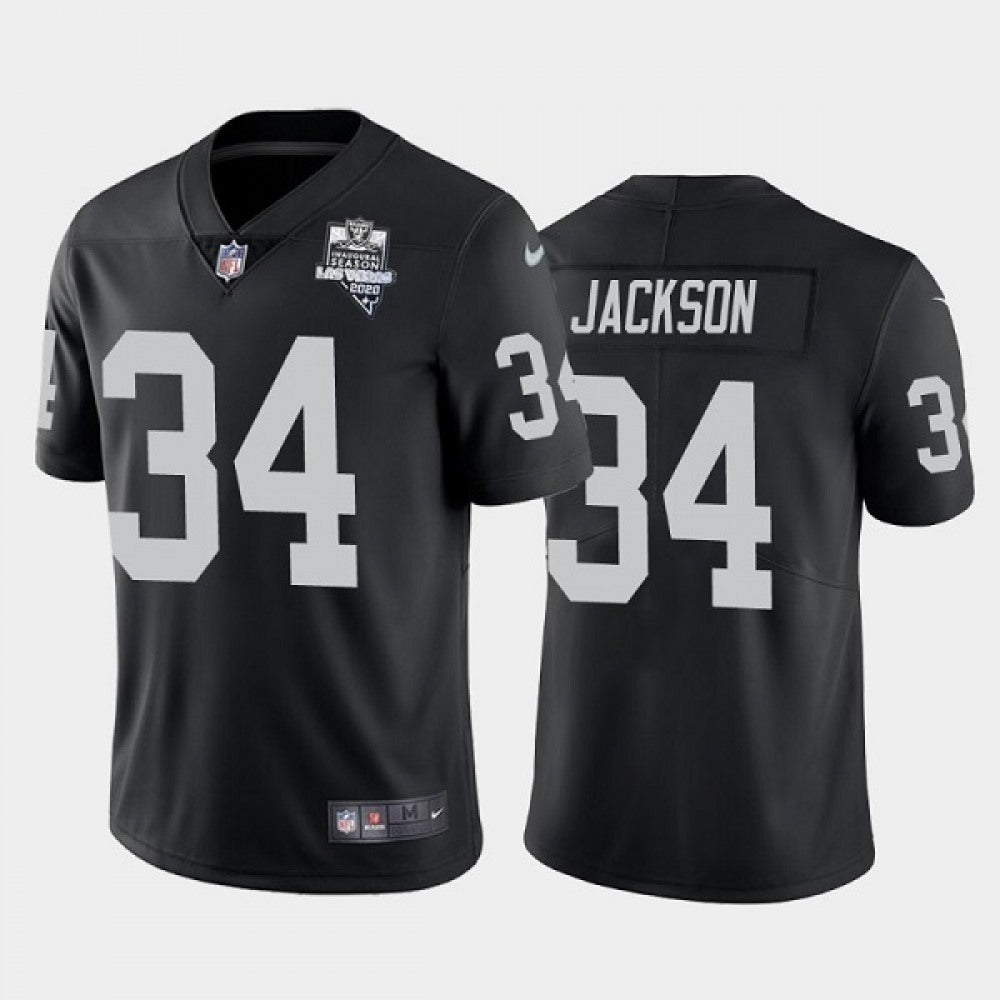 Men's Las Vegas Raiders #34 Bo Jackson Black 2020 Inaugural Season Vapor Limited Stitched Jersey 