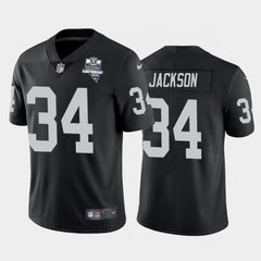 Men's Las Vegas Raiders #34 Bo Jackson Black 2020 Inaugural Season Vapor Limited Stitched Jersey 