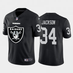 Men's Oakland Raiders #34 Bo Jackson Black 2020 Team Big Logo Limited Stitched Jersey 