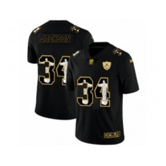 Men's Oakland Raiders #34 Bo Jackson Black Jesus Faith Edition Limited Stitched Jersey 
