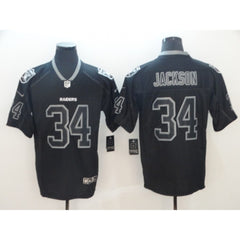 Men's Oakland Raiders #34 Bo Jackson 2018 Black Lights Out Color Rush Limited NFL Stitched Jersey 