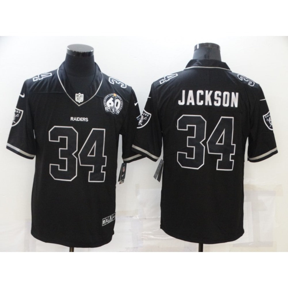 Men's Las Vegas Raiders #34 Bo Jackson Black Shadow Vapor Limited Stitched Jersey 