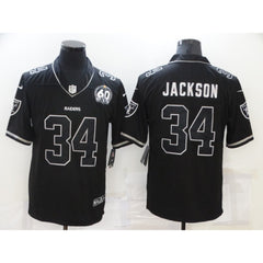 Men's Las Vegas Raiders #34 Bo Jackson Black Shadow Vapor Limited Stitched Jersey 