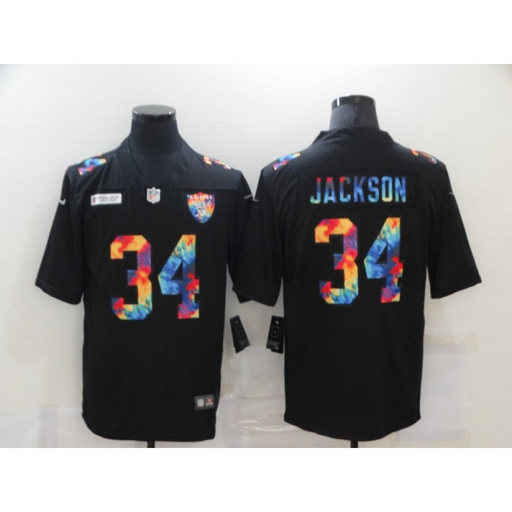 Men's Las Vegas Raiders #34 Bo Jackson 2020 Black Crucial Catch Limited Stitched Jersey 
