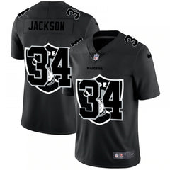 Men's Las Vegas Raiders #34 Bo Jackson 2020 Black Shadow Logo Limited Stitched Jersey 