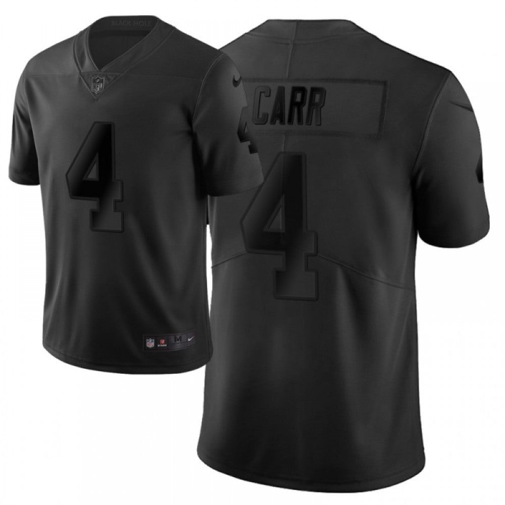 Men's Oakland Raiders #4 Derek Carr Black Vapor City Edition Limited Stitched NFL Jersey 
