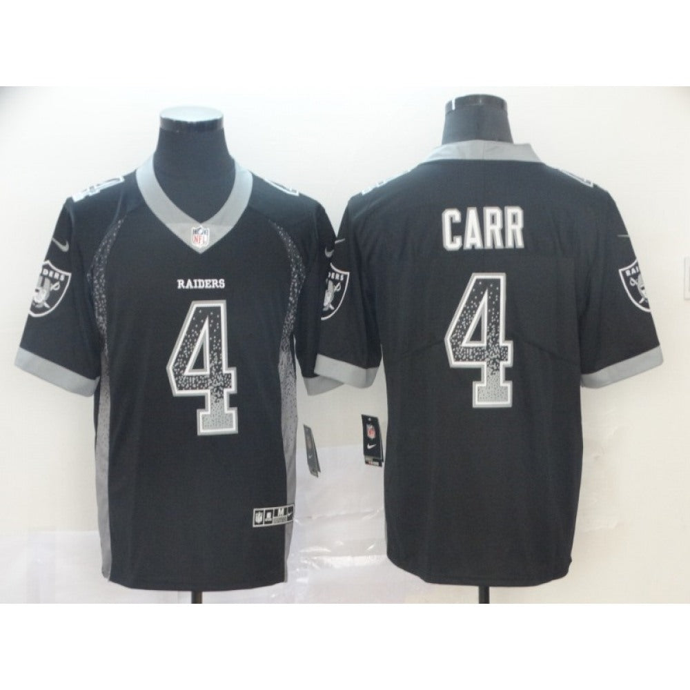 Men's Oakland Raiders #4 Derek Carr Black Drift Fashion Color Rush Limited Stitched NFL Jersey 