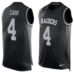 Raiders #4 Derek Carr Black Team Color Men's Stitched NFL Limited Tank Top Jersey 