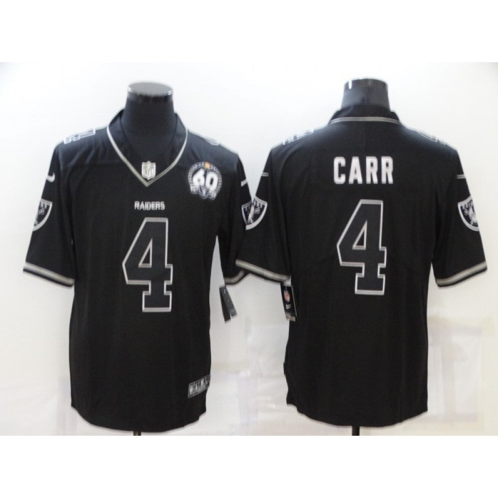 Men's Las Vegas Raiders #4 Derek Carr Black Shadow Vapor Limited Stitched Jersey 