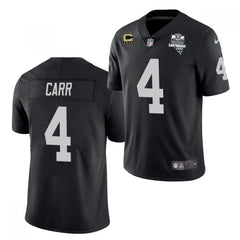 Men's Las Vegas Raiders #4 Derek Carr 2020 Black Inaugural Season With C Patch Vapor Limited Stitched Jersey 