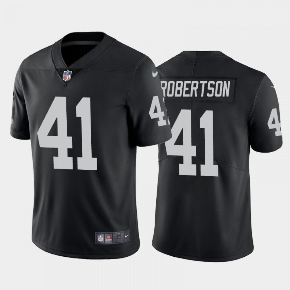 Men's Las Vegas Raiders #41 Amik Robertson Black Vapor Untouchable Limited Stitched Jersey 