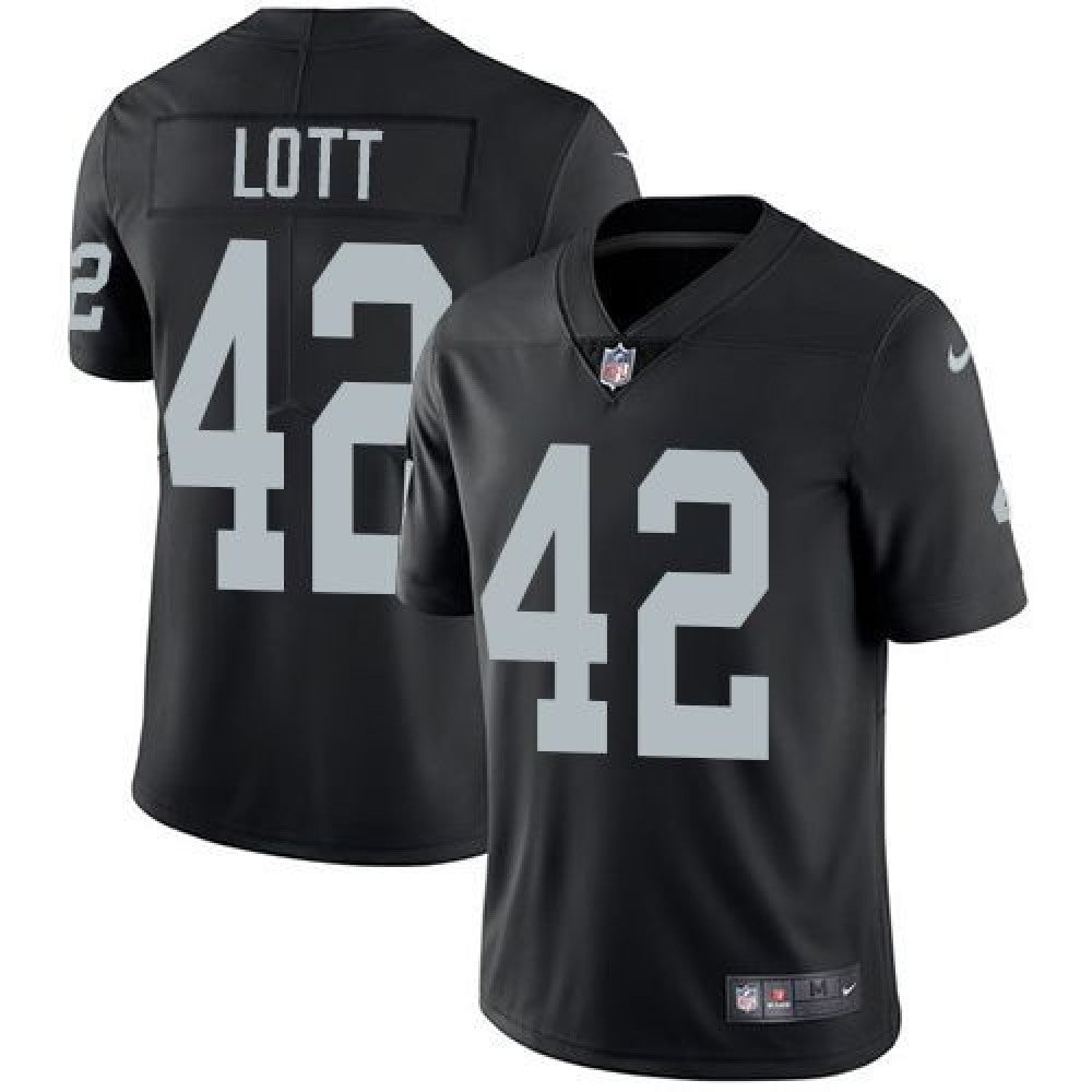 Men's Las Vegas Raiders #42 Ronnie Lott Black Vapor Untouchable Limited Stitched Football Jersey 