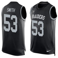 Raiders #53 Malcolm Smith Black Team Color Men's Stitched NFL Limited Tank Top Jersey 