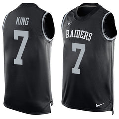 Raiders #7 Marquette King Black Team Color Men's Stitched NFL Limited Tank Top Jersey 